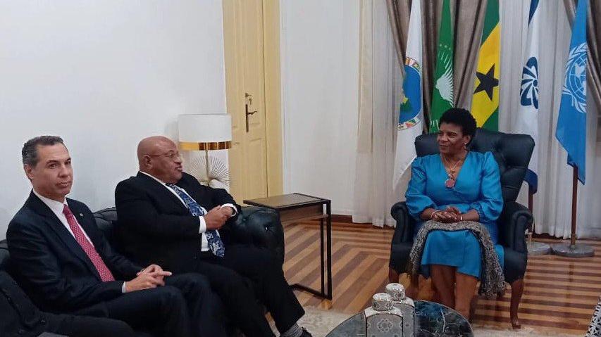 Mr. Souef received by H.E. Ms. Ilza Maria dos Santos Amado Vaz, Minister of Foreign Affairs, Cooperation and Communities