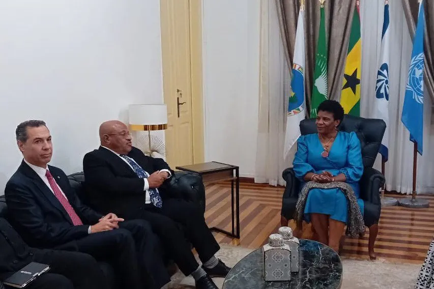 Mr. Souef received by H.E. Ms. Ilza Maria dos Santos Amado Vaz, Minister of Foreign Affairs, Cooperation and Communities